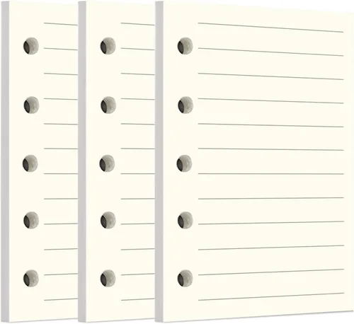 Miniatura 19 de Zelten 1 paquete A5 de 80 hojas/160 páginas 4 en 1 rayado cuadrado punteado en blanco hojas sueltas perforadas papel de repuesto de papel