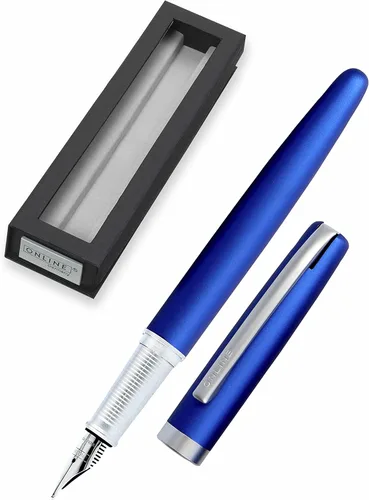 Miniatura 3 de Online Eleganza Bolígrafo I Satin Blue I Recambio grande reemplazable I Metal Biro I Tinta Color Negro I Retráctil I Bolígrafo en caja de regalo, 1