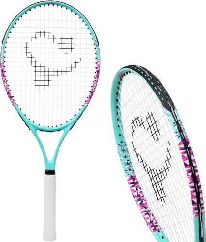 Miniatura 11 de Raqueta de tenis para niños con videos de entrenamiento – Raqueta de tenis juvenil de aluminio con mango de neopreno para niños de 5 a 12 años – Boys