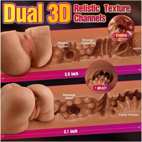 Miniatura 4 de BIG SHOCKED Muñeca Sexual de Bronce Juguetes Sexuales Masculinos, Muñecas Sexuales Realistas de Trasero Rebotante 5.8 Libras Masturbador Sexual