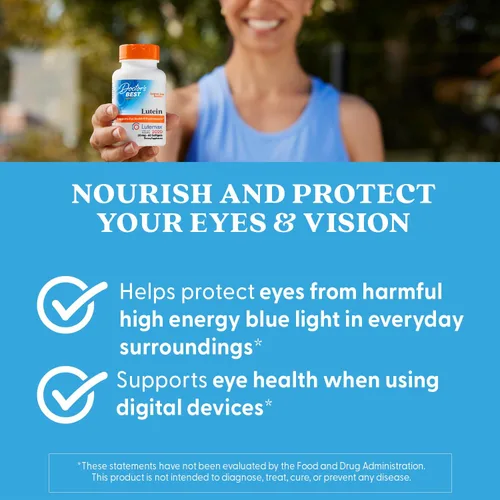 Miniatura 5 de Doctor's Best Suplemento de luteína de 20 mg con zeaxantina - Luteína para los ojos, vitaminas para la salud ocular para hombres y mujeres, apoyo a