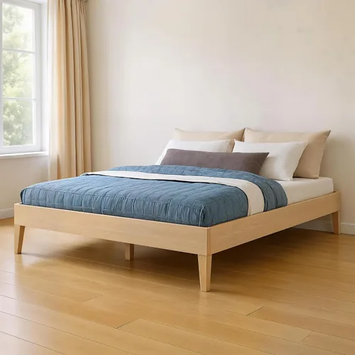 Miniatura 12 de Grain & Grove Cama con plataforma Bear (matrimonial), roble en relieve marrón oscuro