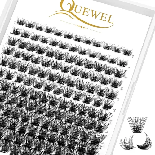 Miniatura 69 de QUEWEL Kit de extensión de pestañas DIY, racimos de pestañas 3D con 280 piezas, racimos de pestañas mixtas de 10-16 mm (30+40+50D), pinzas