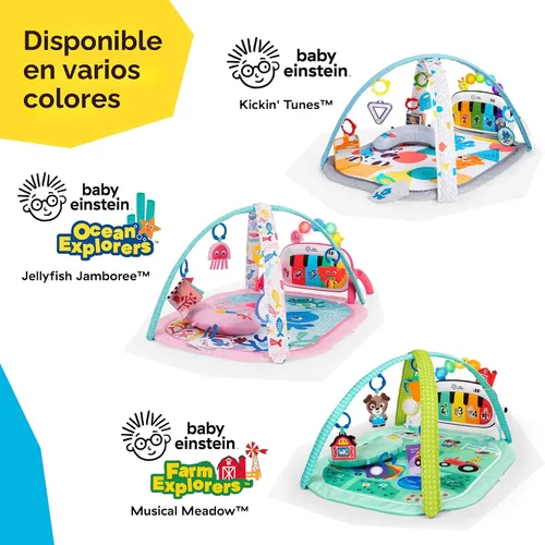 Miniatura 13 de Baby Einstein Exploradores de Granja 4 en 1 Kickin’ Tunes Gimnasio Musical de Música y Lenguaje de Descubrimiento de Prado, Edades 0 Meses y Más