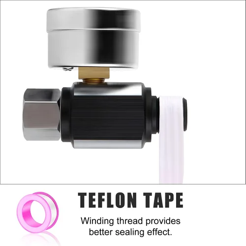 Miniatura 5 de MEANLIN MEASURE Válvula reguladora de ajuste de aire, con calibre de 140 PSI, entrada NPT de 1/4 pulgadas con calibre de 140 PSI para pistola