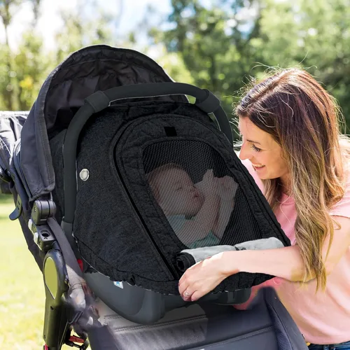 Miniatura 7 de Fairy Baby Funda de asiento de automóvil de invierno para asiento de automóvil con ventana de malla (negro), fundas de asiento de automóvil cálidas
