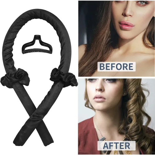 Miniatura 3 de Diadema de Varilla Rizadora Sin Calor, Cinta de Seda Sin Calor, Varilla Rizadora, Rulos para el Cabello, Rizos con Clip de Garra para el Cabello