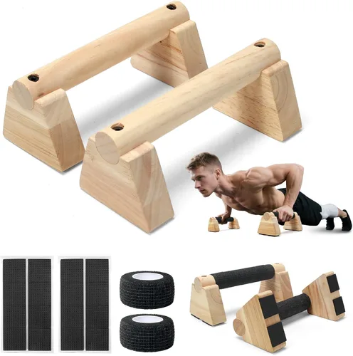 Barras paralelas para paradas de manos y flexiones – Equipo de entrenamiento duradero para fuerza central, equilibrio, inmersiones y calistenia –
