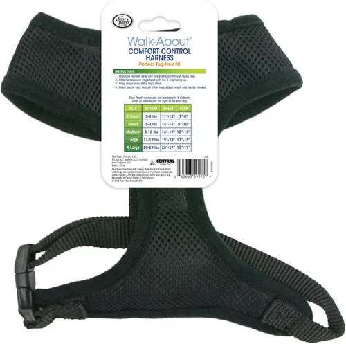 Miniatura 5 de Four Paws Comfort Control - Arnés para perro, color negro, extra pequeño