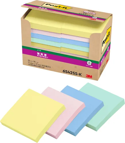 Miniatura 11 de Pack of 5 75 x 75mm mixed color fluorescence Sumitomo (3M) Post-it (R) strong adhesion Notes 654-5SSAN (japan import)