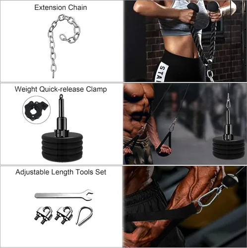 Miniatura 5 de ASIEIT Upgraded Ropeless Battle Rope for Home Gym, Adjustable Weight Battle Ropes for Advanced Fitness Training, Portable Workout Ropes for Negro