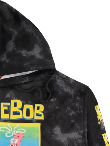 Miniatura 4 de Nickelodeon Sudadera clásica con capucha de Bob Esponja para hombre, diseño de Bob Esponja, Patrick & Krusty Krab Tie Dye