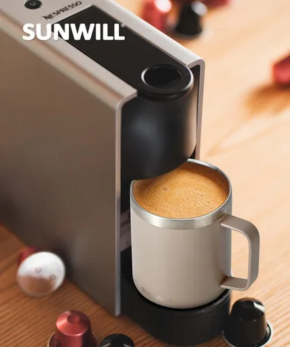 Miniatura 6 de SUNWILL - Taza de café de viaje con tapa, taza aislada con asa, taza de acero inoxidable de 14 oz para hielo, agua, té, color oro rosa