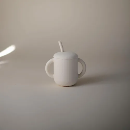 Miniatura 3 de mushie - Taza de entrenamiento de silicona 100% y pajita para niños pequeños 6 meses en adelante (Ballenas)