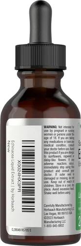 Miniatura 3 de Horbaach Echinacea Drops - Tintura de hierbas 2 onzas líquidas Extracto de raíz súper concentrado Líquido sin alcohol Suplemento