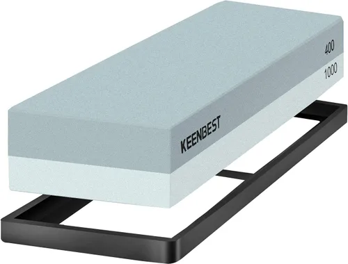 Miniatura 8 de KEENBEST Actual Grit - Juego de piedra de afilar de material de primera calidad, 2 lados, 400 1000, afilador de cuchillos de cocina, piedras húmedas