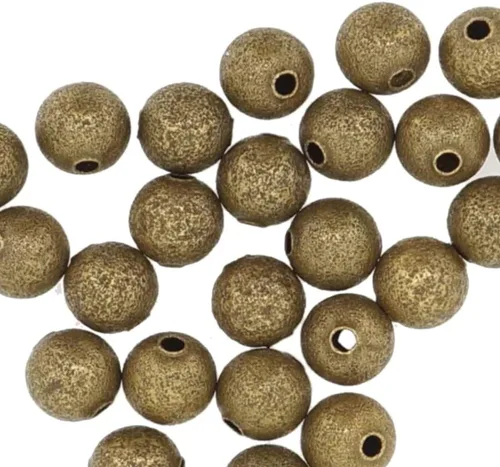 Miniatura 3 de 200 hermosas cuentas redondas de metal de 0.118 in (0.12 pulgadas) pequeñas y pequeñas cuentas de metal chapadas en bronce antiguo para manualidades
