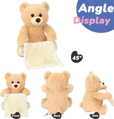 Miniatura 3 de Hopearl Peek A Boo Bear con manta de seguridad, interactivo, repite lo que dices, juguete de peluche musical que canto y habla, adorable animal