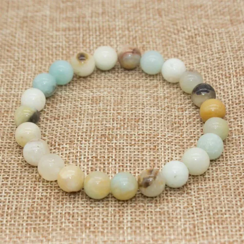 Miniatura 2 de Bivei Pulsera elástica de gemas naturales semipreciosas con cristales curativos de reiki, hecha a mano de 0.315 in