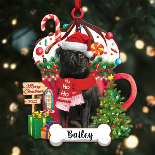 Miniatura 85 de Amantes de los perros de Navidad – Navidad de perros disponibles para muchos perros Shi Tzu – Adorno con forma personalizada, adorno de Navidad