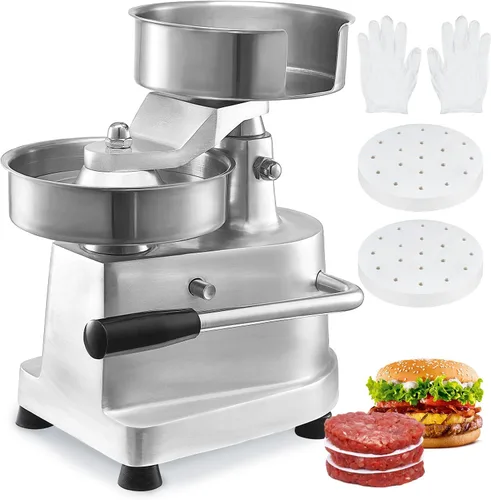 VEVOR Prensa Comercial para Hamburguesas, Prensa para Hamburguesas de 150mm/6pulgadas, Prensa de Acero Inoxidable de Grado Alimentario para