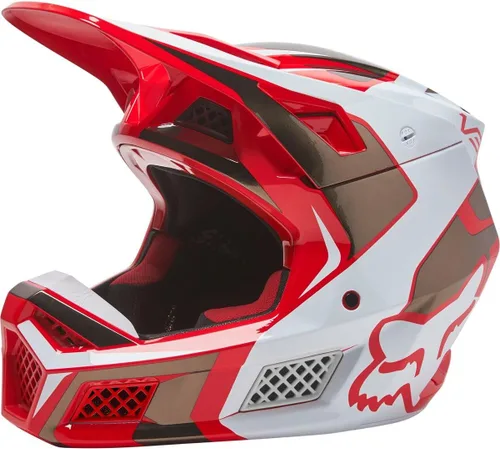 Miniatura 10 de Fox Racing Casco Unisex V3 RS para Motocross y Bicicleta de Tierra, Negro/Blanco/Naranja, Pequeño