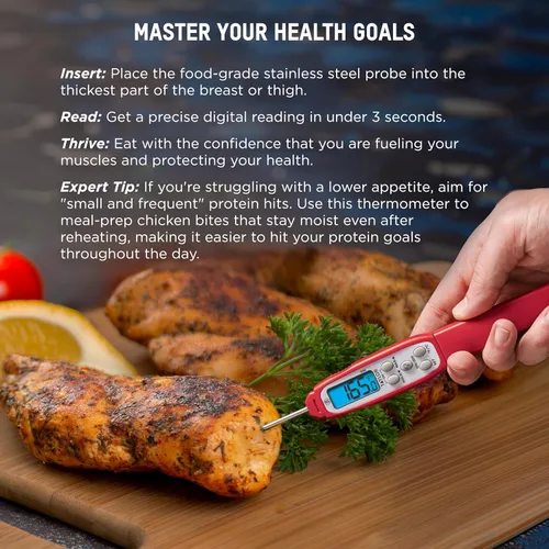 Miniatura 4 de Taylor Termómetro digital de lectura instantánea para preparación de comidas GLP-1 con alto contenido de proteínas, sonda de cocina impermeable