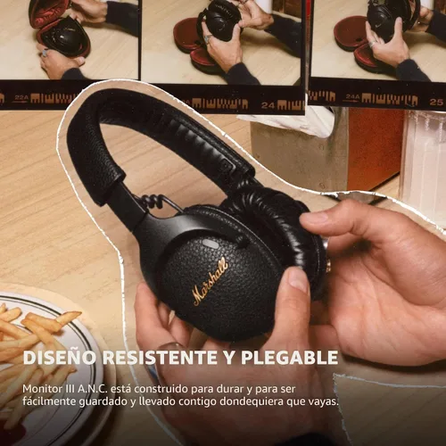 Miniatura 5 de Marshall Monitor III A.N.C. Auriculares Bluetooth Over-Ear – Cancelación activa de ruido con micrófono Más de 100 horas de tiempo de reproducción