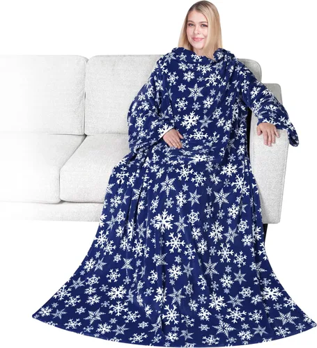 Miniatura 32 de PAVILIA Wearable Blanket with Sleeves for Adult Women Men, Cozy Fleece Warm Wrap Throw with Arms, Gifts for Christmas, Wife