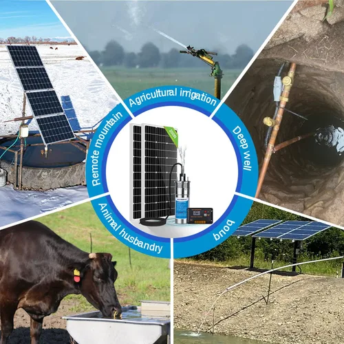 Miniatura 8 de ECO-WORTHY Kit de bomba de pozo solar, bomba de agua sumergible de 12 V CC con panel solar de 200 W para áreas fuera de la red, pozos profundos