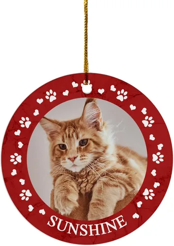 Miniatura 18 de FLOCHIL Adornos de Navidad Personalizados para Gatos Adornos de Navidad Personalizados con Foto y Nombre para Árboles de Navidad, Adornos de Navidad