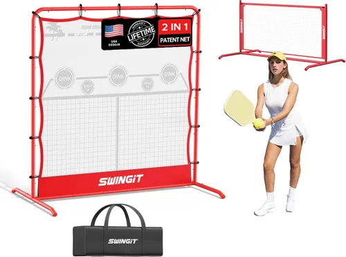 Miniatura 7 de Red de práctica de pickleball con mini red de pickleball pequeña de 6 pies, sistema de entrenamiento individual portátil para manos delanteras