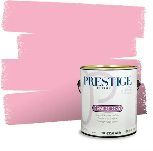 Miniatura 253 de Prestige Paints Pintura exterior e imprimación en uno, 1 galón, plano, coincidencia comparable de Valspar* Amber Rose*