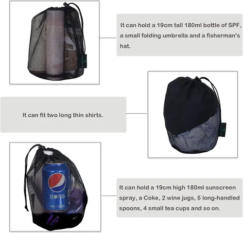 Miniatura 4 de iBasingo 510pcs bolsa de malla de nylon bolsa de cosas saco de golf olla al aire libre BVP01, L-5pcs, Viajar