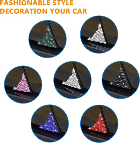 Miniatura 7 de TOMALL Protectores de borde de esquina de puerta de automóvil, 4 unidades, con diamantes de imitación brillantes, antiarañazos, calcomanía para AB