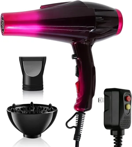 Miniatura 7 de Secador de pelo, 3500 vatios profesional de salón iónico con motor de CA, 3 ajustes de calor, 2 velocidades, botón de disparo frío, cerámica Negro