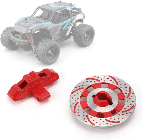 Miniatura 3 de Disco de freno RC, rotor de disco de freno de rueda, cubo de unidad de disco anti freno apto para Unlimited Desert Racer UDR 1/7 RC Car (rojo) Udr