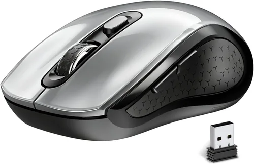 Miniatura 10 de Ratón Inalámbrico Ergonómico, Ratón con Botones Laterales, 2400 DPI, Silencioso y Antideslizante, 2.4Ghz con Receptor USB, 6 Botones, Adecuado