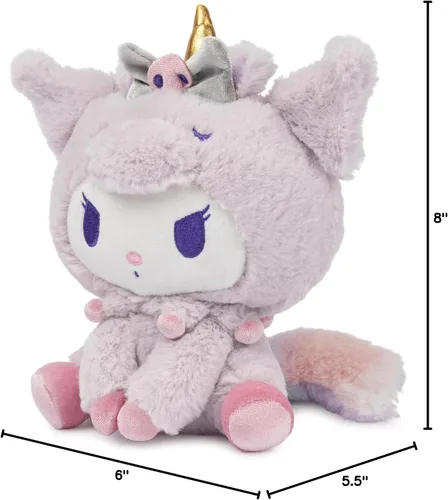 Miniatura 8 de GUND Sanrio Kuromi - Peluche de unicornio, animal de peluche prémium para edades de 1 año en adelante, morado, 6 pulgadas