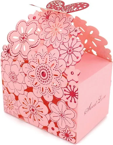 Miniatura 14 de Kslong Juego de 50 unidades por juego de cajas de regalo de galletas, recuerdos románticos de boda, bonita caja de chocolate para bodas, suministros