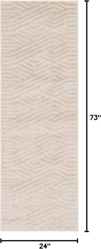 Miniatura 2 de Unique Loom Sabrina Soto Outdoor Collection Alfombra moderna, vibrante y tallada, 2 x 6 pies, beige