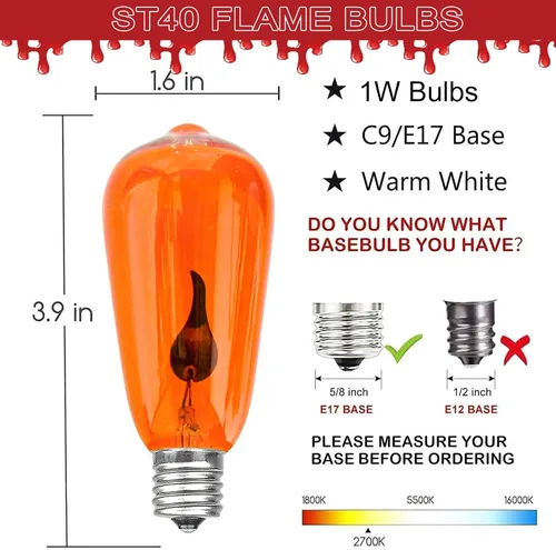 Miniatura 2 de SUNSGNE Paquete de 25 bombillas de repuesto transparentes de luz nocturna, bombillas incandescentes de Navidad transparentes C7 para luz nocturna