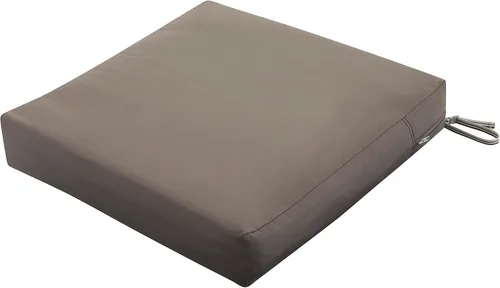 Classic Accessories Ravenna - Cojín de asiento de patio resistente al agua de 21 x 19 x 5 pulgadas, color gris pardo oscuro, cojín de sofá biplaza