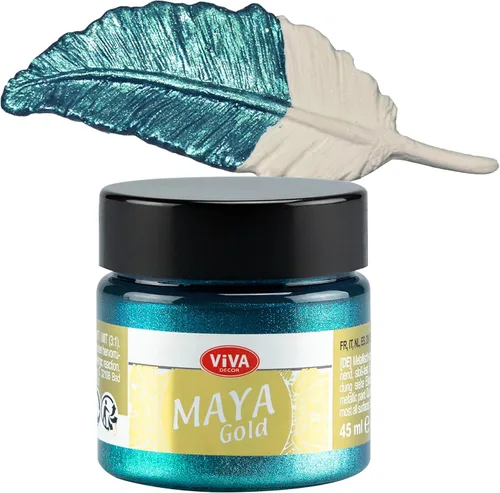 Miniatura 27 de Viva Decor Maya Gold (verde manzana) 1.52 onzas líquidas - Pintura acrílica metálica brillante para trabajos creativos en madera, vidrio
