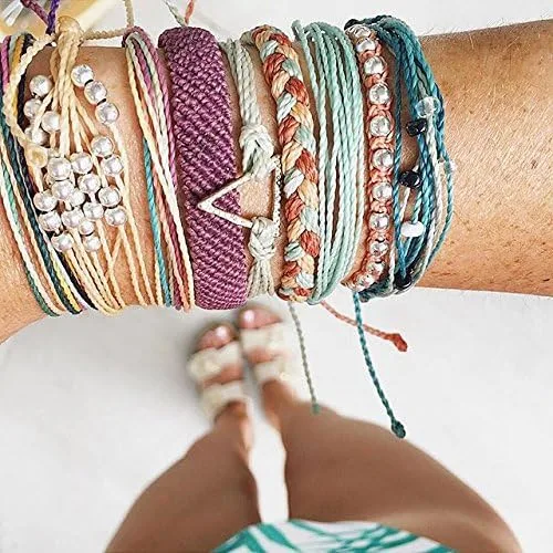 Miniatura 5 de Pura Vida - Pulsera 100 % impermeable, hecha a mano, con dije revestido y correa ajustable