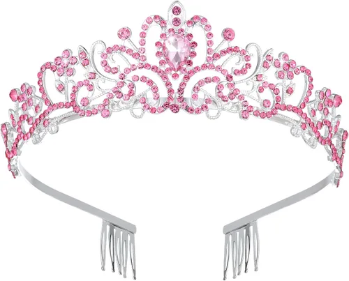 Miniatura 27 de Tiaras de cristal para mujer, fiesta de cumpleaños, princesa, boda, novias, corona, graduación, accesorios para el cabello, regalos con peines