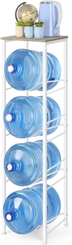 Miniatura 8 de smusei Soporte para jarra de agua de 5 galones, resistente de 4 niveles, con estantes de almacenamiento, estante desmontable para jarra de agua de 5