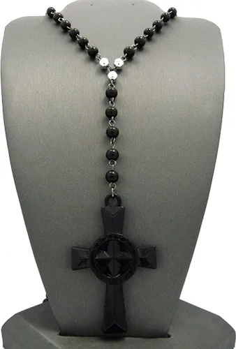 Miniatura 3 de COLLAR VERITAS AEQUITAS CRUZ BOONDOCK SAINTS COLLAR DE CRISTAL CON CUENTAS ROSARIO