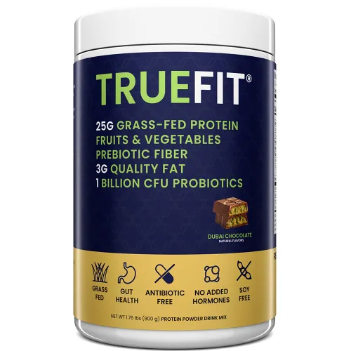 Miniatura 11 de TrueFit Polvo de Proteína Saludable para el Intestino, Batido de Reemplazo de Comida de Suero de Leche de Ganado Alimentado con Pasto