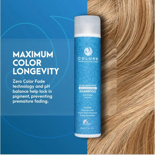 Miniatura 3 de COLURE Richly Moisturize Shampoo 10 oz - Limpiador hidratante superior sin sulfatos para el cuidado del cabello tratado con color seco